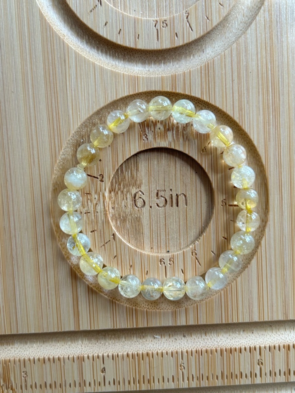 Yellow Citrine Bead Stretch Bracelet